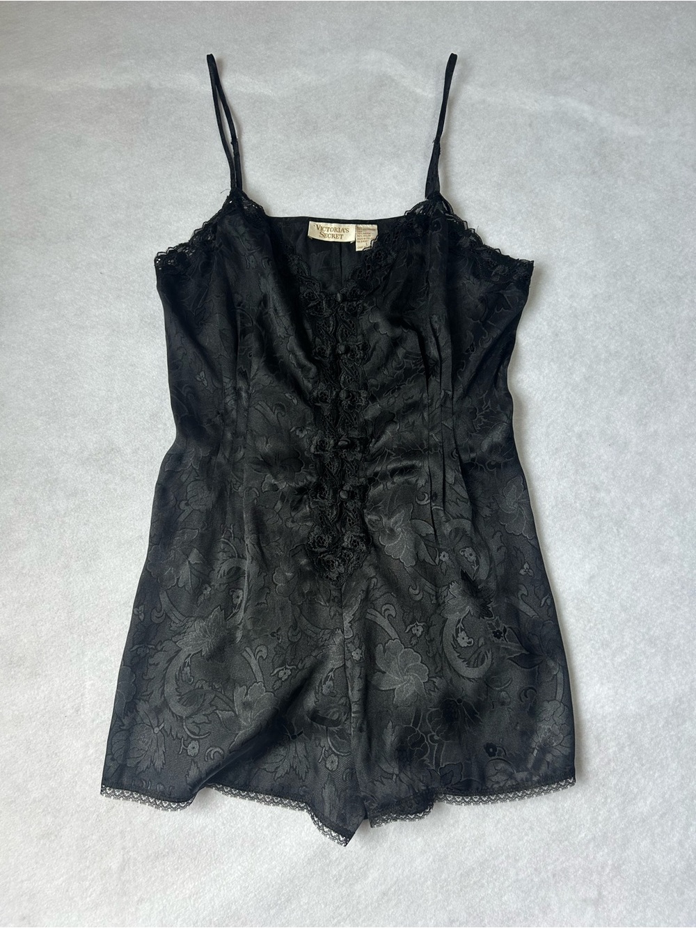 Vintage Victoria's Secret Gold Label Romper Playsuit Satin Women's Size Large